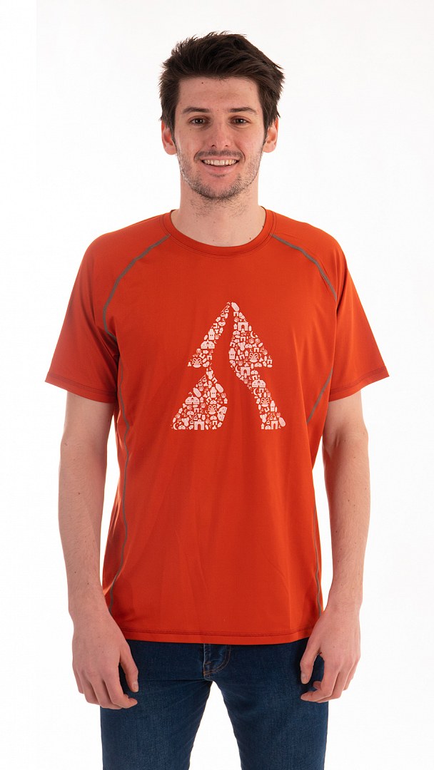 Cihlové funkční pánské tričko Běhej lesy